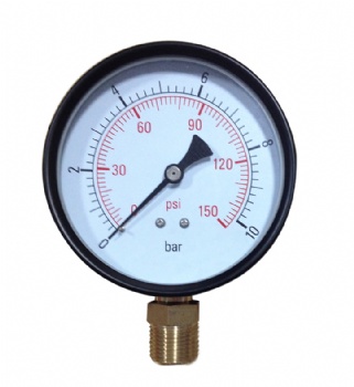 Black Steel Case Pressure Gauge