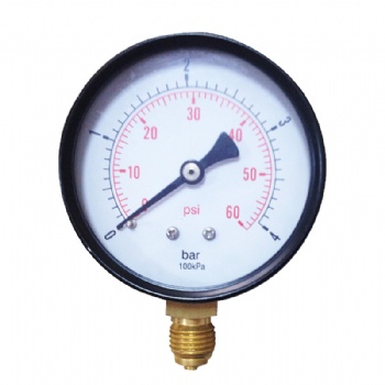  Black Steel Case Pressure Gauge	